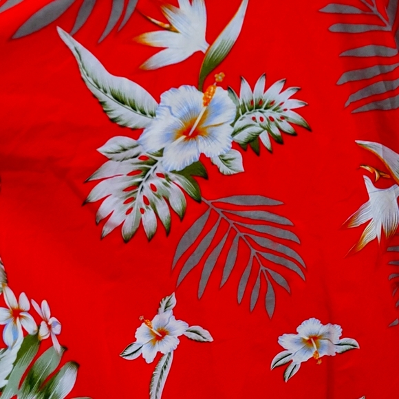 Hell Bunny Vixen red skirt Hibiscus flower print size M - Picture 2 of 7